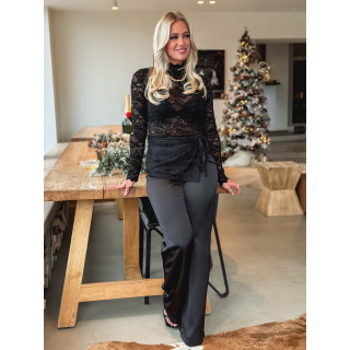 Blouse en dentelle Tessa - Noir