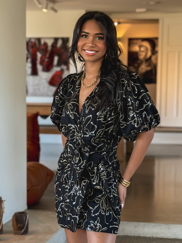 Robe courte Zita - Noir