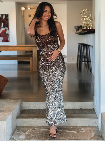 Robe longue Semia - Chocolat