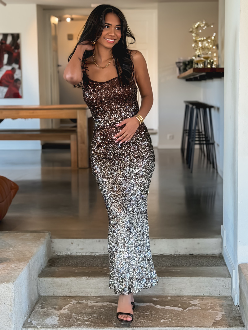 Robe longue Semia - Chocolat