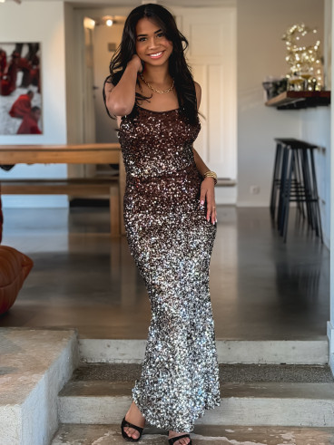 Robe longue Semia - Chocolat