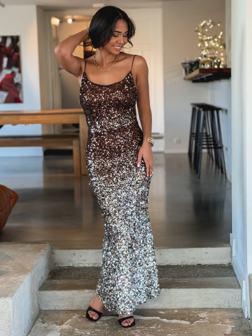 Robe longue Semia - Chocolat