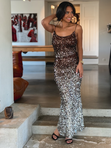 Robe longue Semia - Chocolat