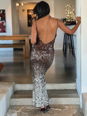 Robe longue Semia - Chocolat