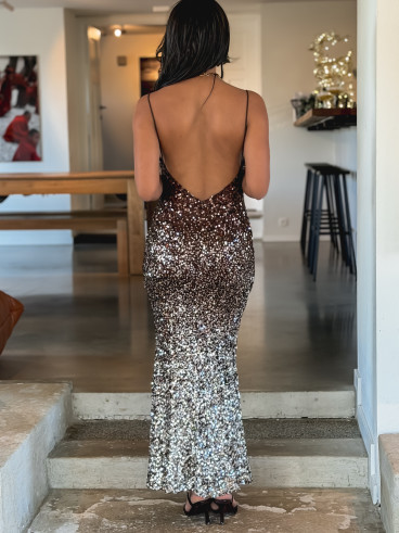 Robe longue Semia - Chocolat