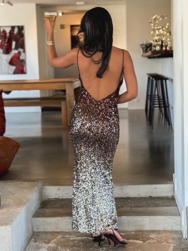 Robe longue Semia - Chocolat