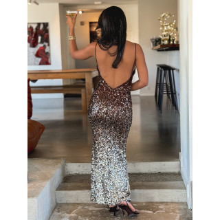 Robe longue Semia - Chocolat