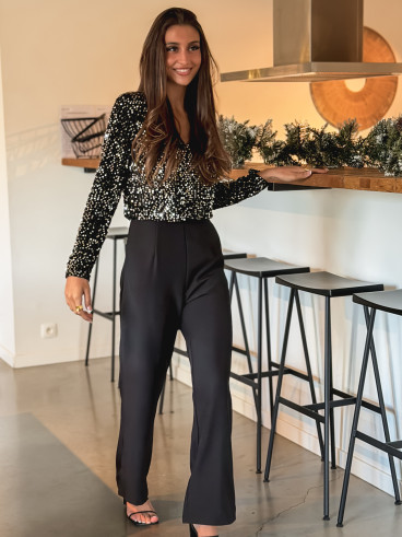 Combinaison pantalon Nehuda - Noir/Argenté