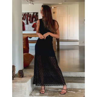 Robe en dentelle Zafina - Noir