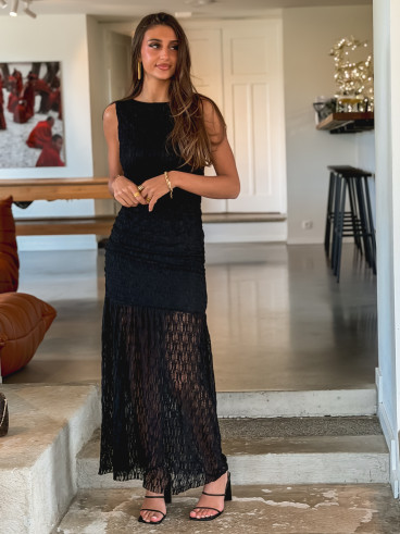 Robe en dentelle Zafina - Noir Robe en dentelle Zafina - Noir
