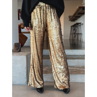 Pantalon à sequins Najoua - Doré