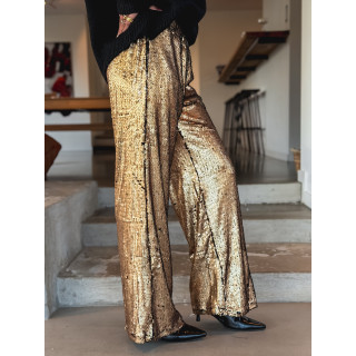 Pantalon à sequins Najoua - Doré