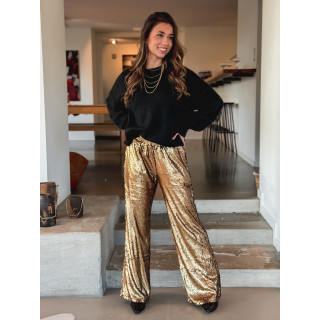 Pantalon à sequins Najoua - Doré