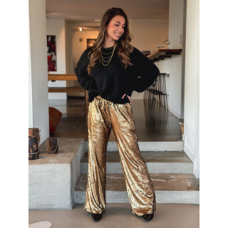 Pantalon à sequins Najoua - Doré