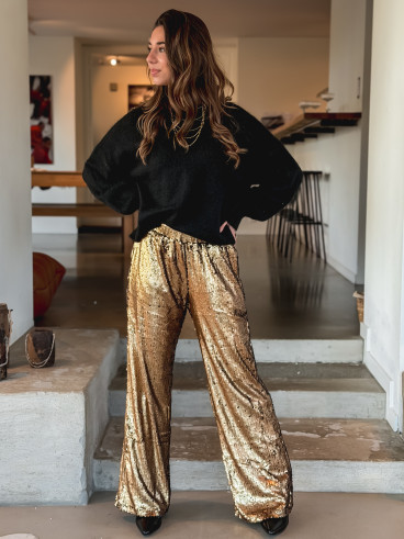 Pantalon à sequins Najoua - Doré