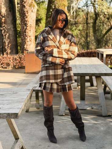 Veste à carreaux Janny - Chocolat Veste à carreaux Janny - Chocolat