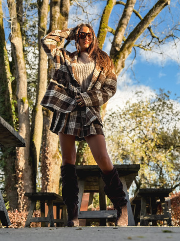 Veste à carreaux Janny - Chocolat Veste à carreaux Janny - Chocolat