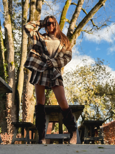 Veste à carreaux Janny - Chocolat Veste à carreaux Janny - Chocolat