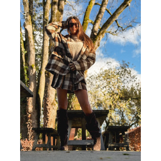 Veste à carreaux Janny - Chocolat