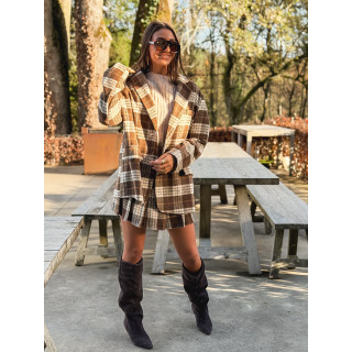 Jupe à carreaux Janny - Chocolat