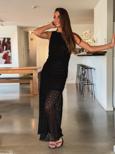 Robe en dentelle Zafina - Noir Robe en dentelle Zafina - Noir