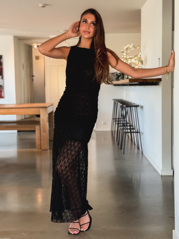 Robe en dentelle Zafina - Noir Robe en dentelle Zafina - Noir