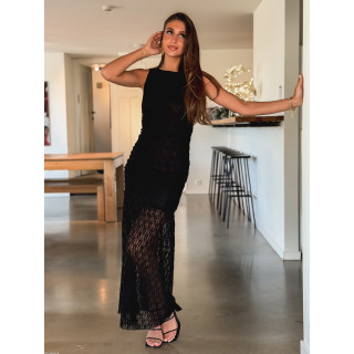 Robe en dentelle Zafina - Noir