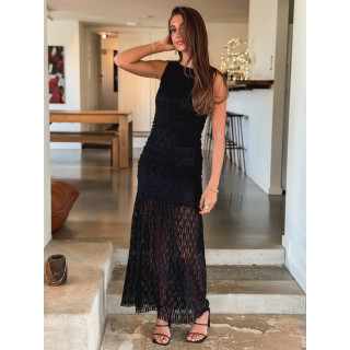 Robe en dentelle Zafina - Noir