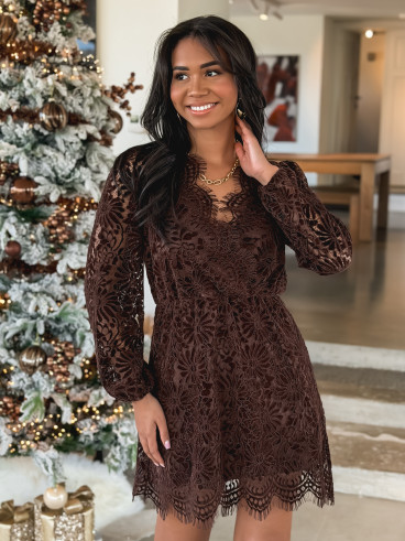 Robe en dentelle Baptista - Chocolat