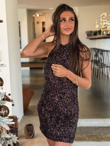 Robe courte Zoréline - Chocolat