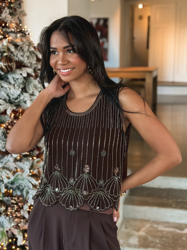 Blouse Précillia - Chocolat Blouse Précillia - Chocolat