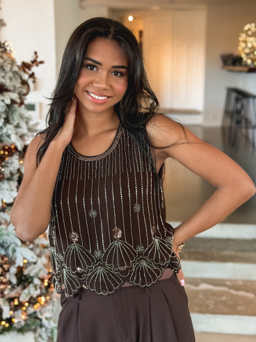 Blouse Précillia - Chocolat Blouse Précillia - Chocolat