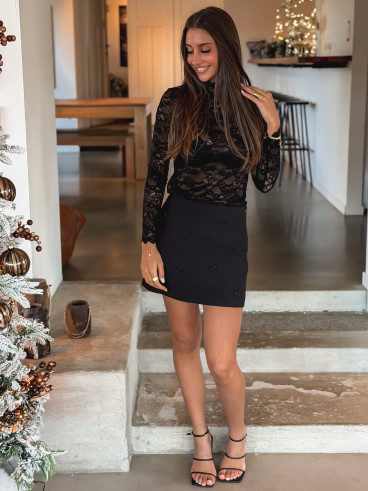 Blouse en dentelle Tessa - Noir Blouse en dentelle Tessa - Noir