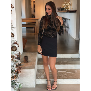 Blouse en dentelle Tessa - Noir