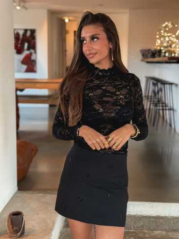 Blouse en dentelle Tessa - Noir Blouse en dentelle Tessa - Noir