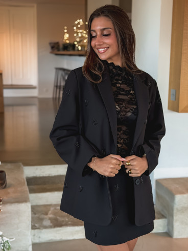 Blouse en dentelle Tessa - Noir Blouse en dentelle Tessa - Noir