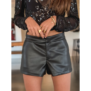 Short en simili Odelinie - Noir