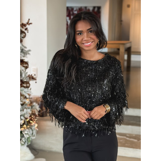 Blouse à sequins Ossana - Noir