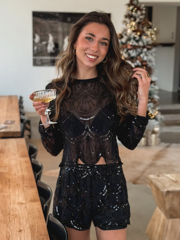 Blouse à sequins Jamila - Noir Blouse à sequins Jamila - Noir