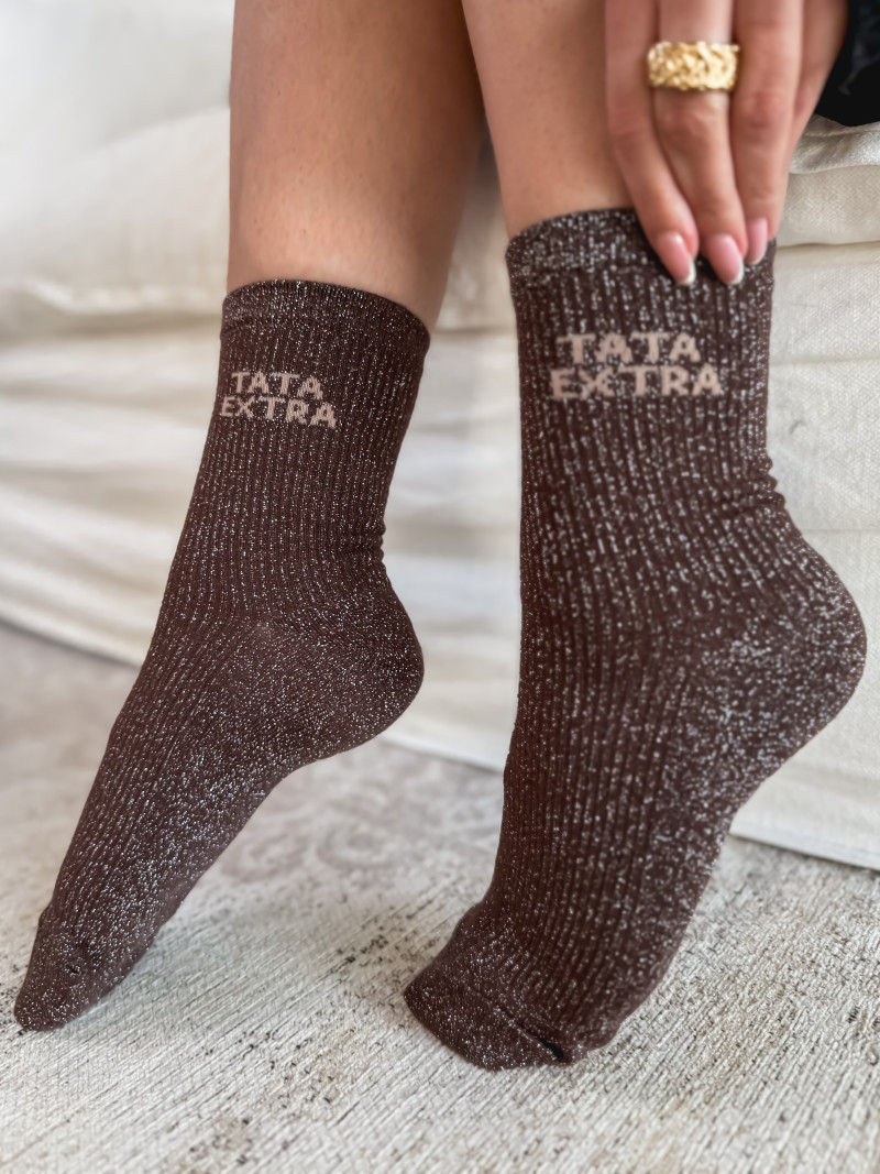 Chaussettes "Tata Extra" - Chocolat