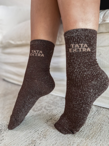 Chaussette "Tata Extra" - Chocolat