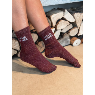 Chaussettes "Soeur adorée" - Bordeaux