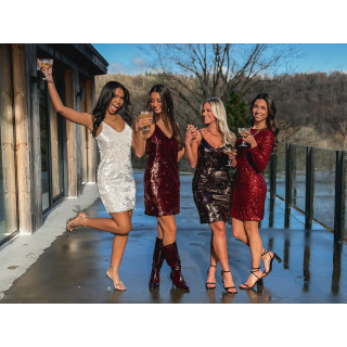 Robe à sequins Violaine - Bordeaux