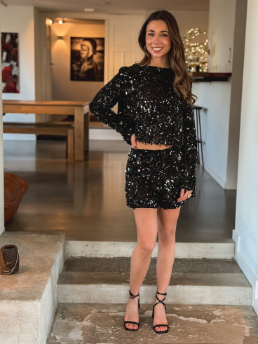 Gilet à sequins Dallie - Noir