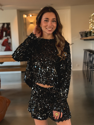 Gilet à sequins Dallie - Noir