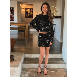 Short à sequins Dallie - Noir