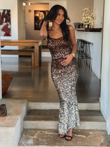 Robe longue Semia - Chocolat