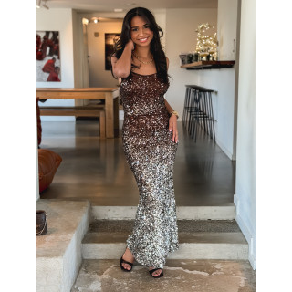 Robe longue Semia - Chocolat