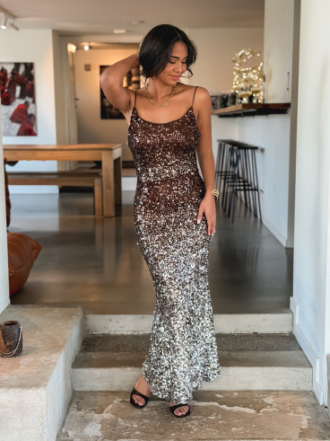 Robe longue Semia - Chocolat Robe longue Semia - Chocolat