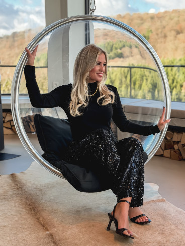 Pantalon à sequins Sama - Noir